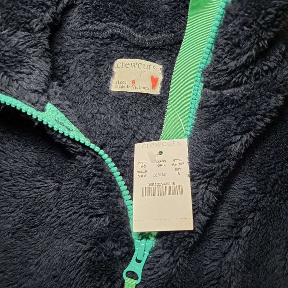 NWT Crewcuts J. Crew Girl's Cozy Fleece Pullover Quarter Zip Top - Picture 2 of 5